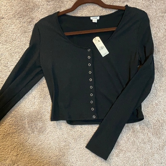 Garage Tops - NWT Garage long sleeve black button top; large